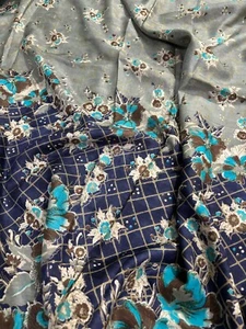 Vintage Silk Sari Printed Saree Sewing Craft Silk Recycled Silk Saree SS1587 - Picture 1 of 7
