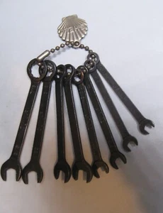 8 Vintage Dunlap Mini Wrenches Shell Oil Fob - Picture 1 of 5