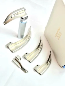 LARYNGOSCOPE MAC INTUBATION SET OF BLADES AND ONE HANDLE EMT ANESTHESIA+3 BULB - Picture 1 of 8