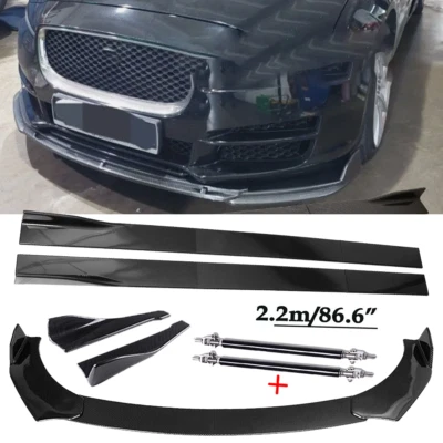 Front Lip Chin Bumper Body Kits 86.6" Side Skirt For Jaguar XE XJ XJL XF P - Imagem 1 de 4