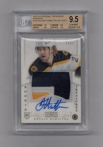 DOUGIE HAMILTON 2013-14 NATIONAL TREASURES AUTO PATCH RC #27/27 1/1 BGS 9.5 10 - Picture 1 of 2