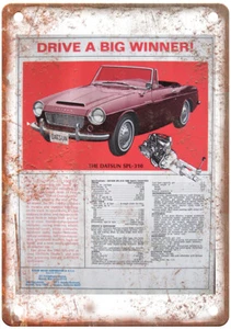 Vintage Datsun 1964 Auto Ad Reproduction Metal Sign A11430 - Picture 1 of 2