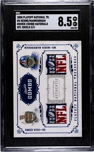 2008 National Treasures Henne/Manningham RC Dual NFL Logo Shield 3/3 Sgc 8.5 - Picture 1 of 2