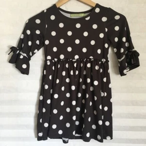 Millie Loves Lily Girls Dress Size 6 Black White Polka Dot - Picture 1 of 4