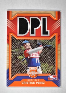 2022 Elite Extra Edition DPL Materials Relic Orange #DM-CP Cristian Perez /199