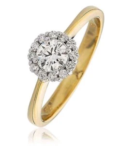Diamant Solitär Ring F VS rund 0,55ct Brillantschliff Diamanten 18kt Gelbgold - Bild 1 von 1
