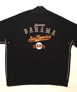 Tommy Bahama Rare MLB Baseball SF Giants Black Embroidered 1/4 Zip Men-Sweater M - Picture 1 of 12