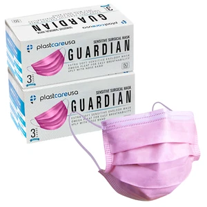 100 Pink Surgical Face Masks, ASTM Level 3 Medical Disposable 4-Ply 2 Box of 50 - Picture 1 of 5