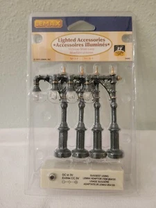 Lemax Victorian Street Lamp set of 4 Village Collection Battery adapter - NIB - Picture 1 of 4