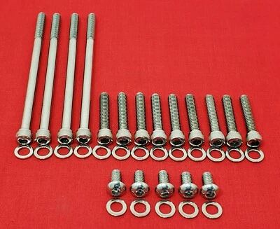 2007-2016 HARLEY TOURING PRIMARY POLISHED STAINLESS STEEL ALLEN BOLTS KIT SET - Image 1 of 4