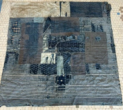 Large Antique Japanese Boro,Indigo,Showa Period, Sashiko. Futon Cover  64 inches - Image 1 of 4