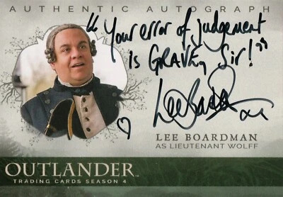Outlander Season 4, Lee Boardman (Lieutenant Wolff) Variant 3 Autograph Card LW - Image 1 of 2