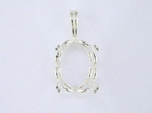 Colgante corona ovalada montura plata de ley   - Imagen 1 de 2