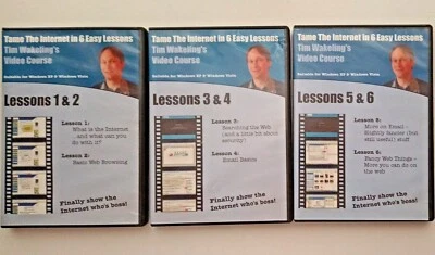 TAME THE INTERNET IN 6 EASY LESSONS (TIM WAKELING'S VIDEO COURSE) ON 3 DISCS. - Image 1 of 2