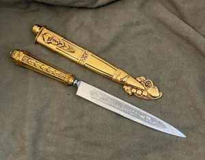 Vintage gilt gold plated Quero Gaucha gaucho boot knife - Picture 1 of 9
