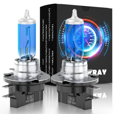 2 галогенные лампы ближнего света H11B 55 Вт 12 В для легковых/грузовых автомобилей яркое стекло - Изображение 1 из 4