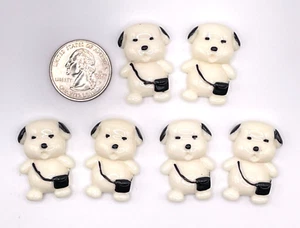 10 pcs x 1 1/4" Resin Doggy w/Crossbody Bag Flatback Embellishment/Cute SB244B - Picture 1 of 1