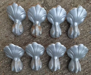 4er Set große schwere Gusseisen Kugel & Kralle Talon & Kugel gerollte Badefüße silber - Bild 1 von 5