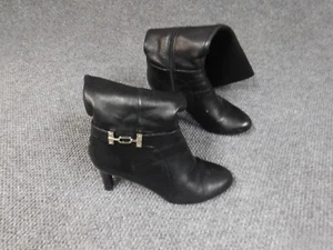 Bandolino Womens Boots 9 Black Heels zip knee high - Picture 1 of 10