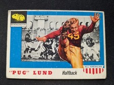 1955 Topps All American Football Card # 79 Pug Lund - Minnesota (VG/EX)