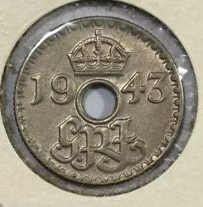 1943 New Guinea 6 Pence - George VI Coin - Bild 1 von 3
