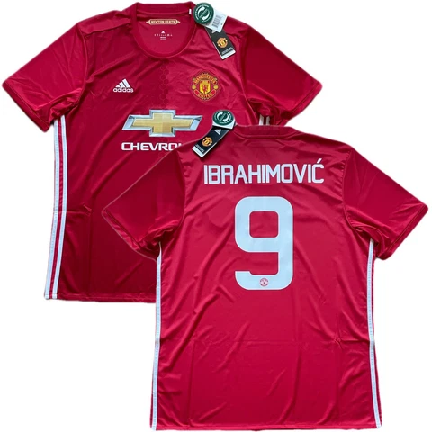 2016/17 Manchester United Home Jersey #9 Ibrahimovic XL Adidas Soccer NEW Cover