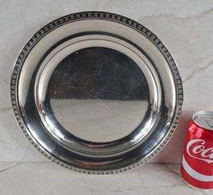 plat rond en métal argenté art déco silverplate dish plate - Imagen 1 de 7