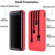 200000mAh Power Bank Fast Charger Battery Pack Portable 2 USB for Mobile Phone