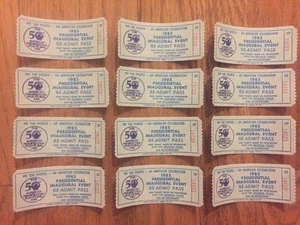 Lote de 12 entradas de readmisión de evento de inauguración del presidente Ronald Reagan 1985 del distribuidor - Imagen 1 de 3