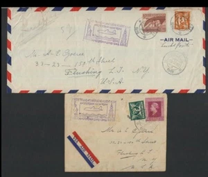 NETHERLANDS TO US 1946 FLIGHT COVERS x2 (ID:383/D9513) - Picture 1 of 1