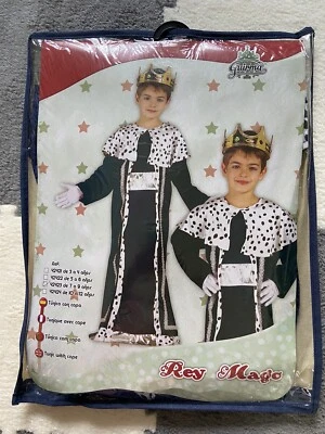 World Book Day King/Queen/Panto Fancy Dress. Blue velour robe/cape. New. 7-9 - Image 1 of 4