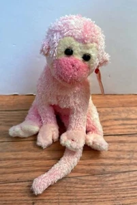 TY Beanie Baby Poet Scimmia Rosa Peluche Bambola Peluche Vintage Nuovo con etichette - Foto 1 di 2
