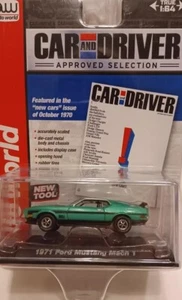 Green 1971 Ford Mustang Mach 1 Die-cast Auto World - Picture 1 of 7