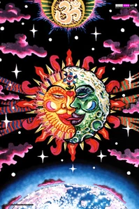 UV BACKDROP Black Light Fluorescent Glow Psychedelic Art Banner Goa Trance Deco - Picture 1 of 8