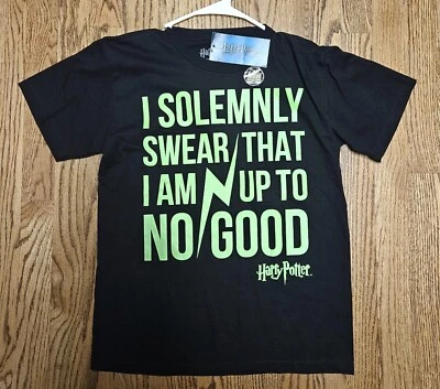 New Kids Shirt HARRY POTTER "I Solemnly Swear That I Am Up To No Good" LG  NWT - Image 1 of 4