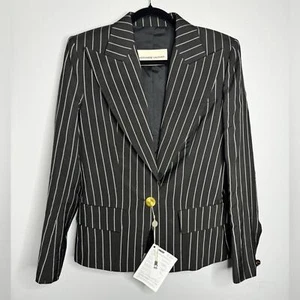 Alexandre Vauthier Pinstripe Single Breasted Blazer Office Academia | Size US 6 - Picture 1 of 8