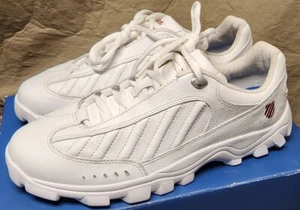 K-SWISS WOMEN'S LOW ST429 TENNIS SHOES IN WHITE WITH LOGO SIZE 9 LIGHTWEIGHT - Picture 1 of 11