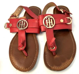 SANDALIA TOMMY HILFIGER TANGA CORREAS HEBILLA TALLA 6M SIN CAJA LUVEE ROJO OSCURO - Imagen 1 de 5