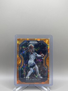 2020-21 Panini Prizm Orange Cracked Ice Prizm Malik Beasley Minnesota