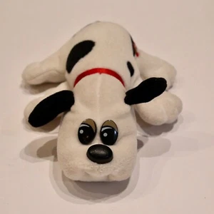 Tonka Pound Puppies Puppy Dog Plush 8" White Black Spots Red Collar 1986 #3 - Picture 1 of 6