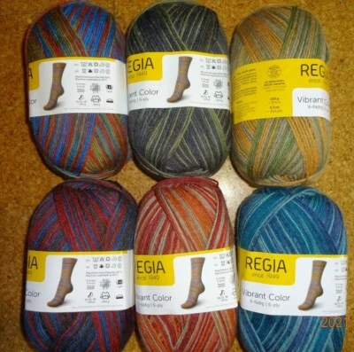 80 €/1 kg Regia 6-fach Vibrant color Sockenwolle 150 g  Strickgarn Socken - Bild 1 von 2