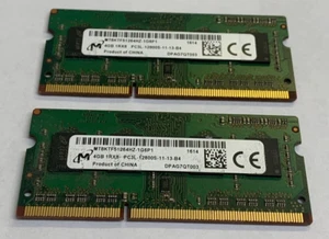 8GB 2x4GB Micron MT8KTF51264HZ-1G6P1 12800S-11-13-B4 DDR3L-1600 HP Laptop Memory - Picture 1 of 3