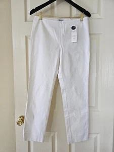 Charter Club Classic Fit Tummy Slimming Slim Leg Ankle Pants Side Zip White Sz.4 - Picture 1 of 19