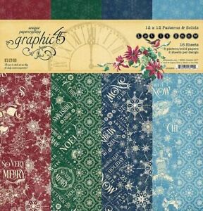 GRAPHIC 45 "LET IT SNOW" 12X12 PAPER PAD PATTERN & SOLID  WINTER SCRAPJACK'S PLA