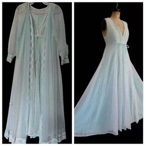 Vintage Cahill mintgrün Full Sweep Nylon Chiffon Nachthemd & Peignoir - Bild 1 von 18