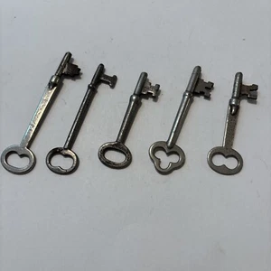 Lot Of 5 Vintage Skeleton Key Door Lock Box Padlock Treasure Chest Craft T222 - Picture 1 of 9