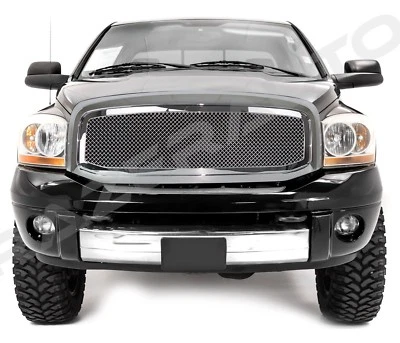 Capó delantero rejilla de malla cromada + carcasa de repuesto para 06-09 Dodge RAM 2500+3500 Foto 1 de 3