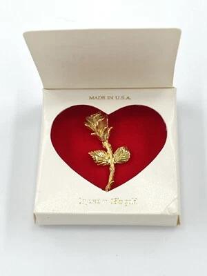 Vintage Especially for You PIN Brooch w/ Stone Layered in 18K Gold Rose Stem - Image 1 of 4