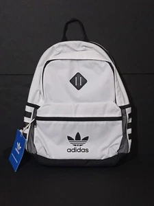 Adidas Originals CK2293 Large Youth Unisex White/Black 3 Stripe Base Backpack - Picture 1 of 8