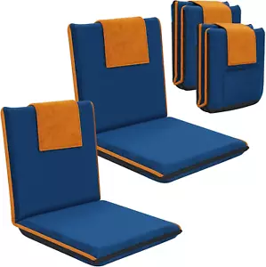 2 Pcs Floor Chair with Back Support Padded Floor Seating Portable Floor Seat Med - Picture 1 of 7